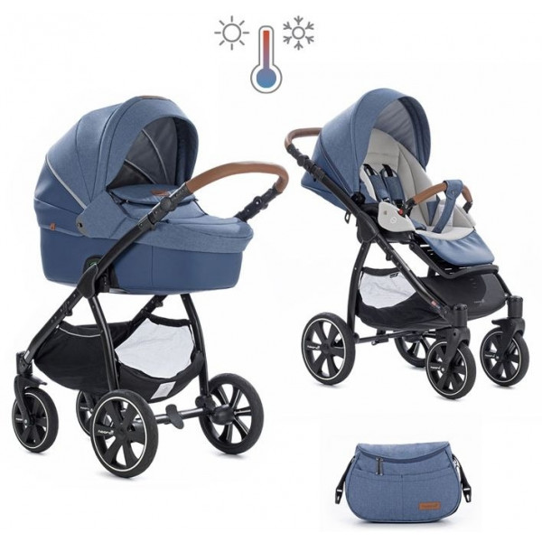 коляска 2 в 1 Noordi Fjordi Sport Melange Leather c термолюлькой 