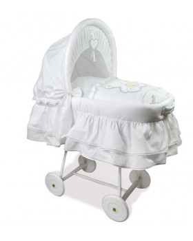 Плетеная колыбель Italbaby Peluche (белые колеса)
