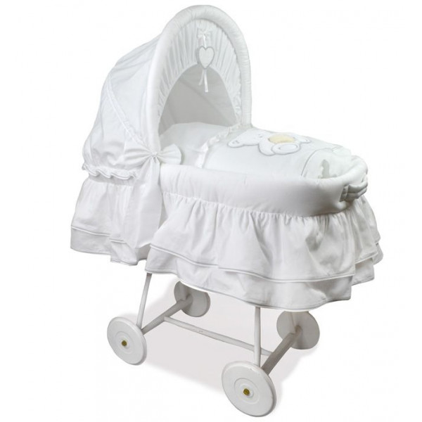 Плетеная колыбель Italbaby Peluche (белые колеса)